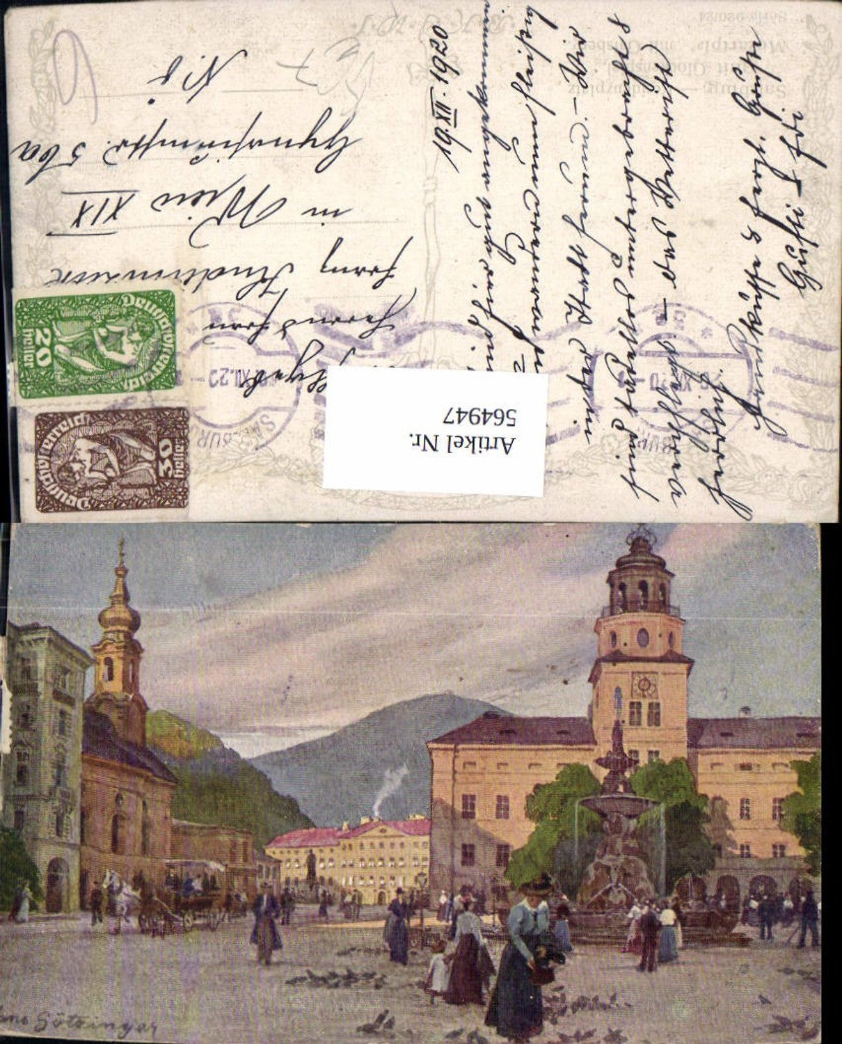 564947, Artist Hans Götzinger Salzburg Residenzplatz Glockenspiel Mozartplatz pub BKWI 920/24