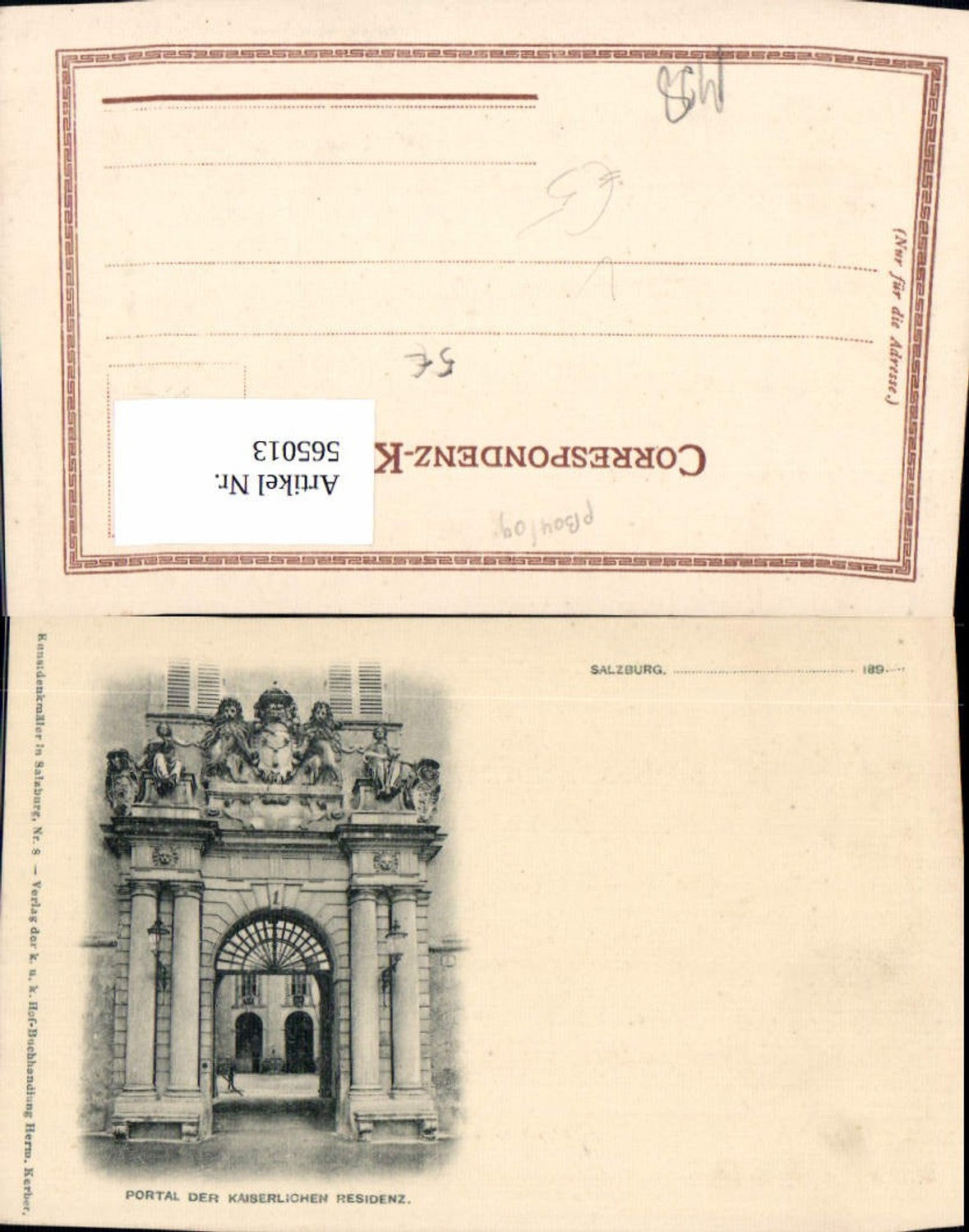 565013, Salzburg Portal of the Imperial Residence pub Herm. Kerber 8