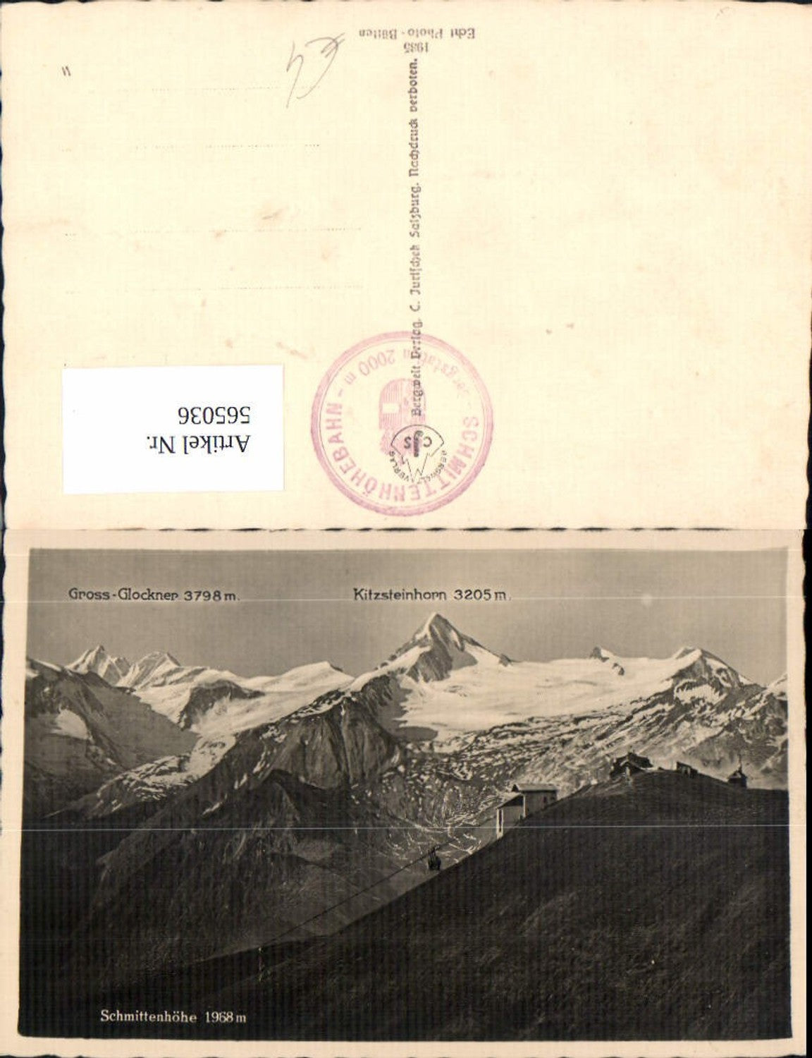 565036,Foto Ak Schmittenhöhe b. Zell am See Gipfelkarte