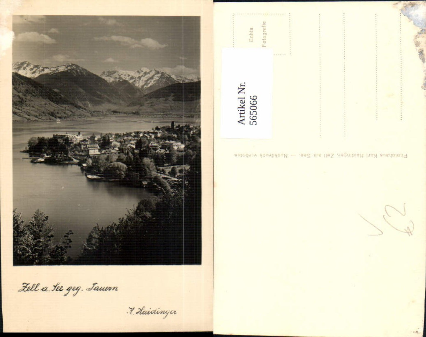 565066,Foto Ak Zell am See geg. Tauern pub Karl Haidinger