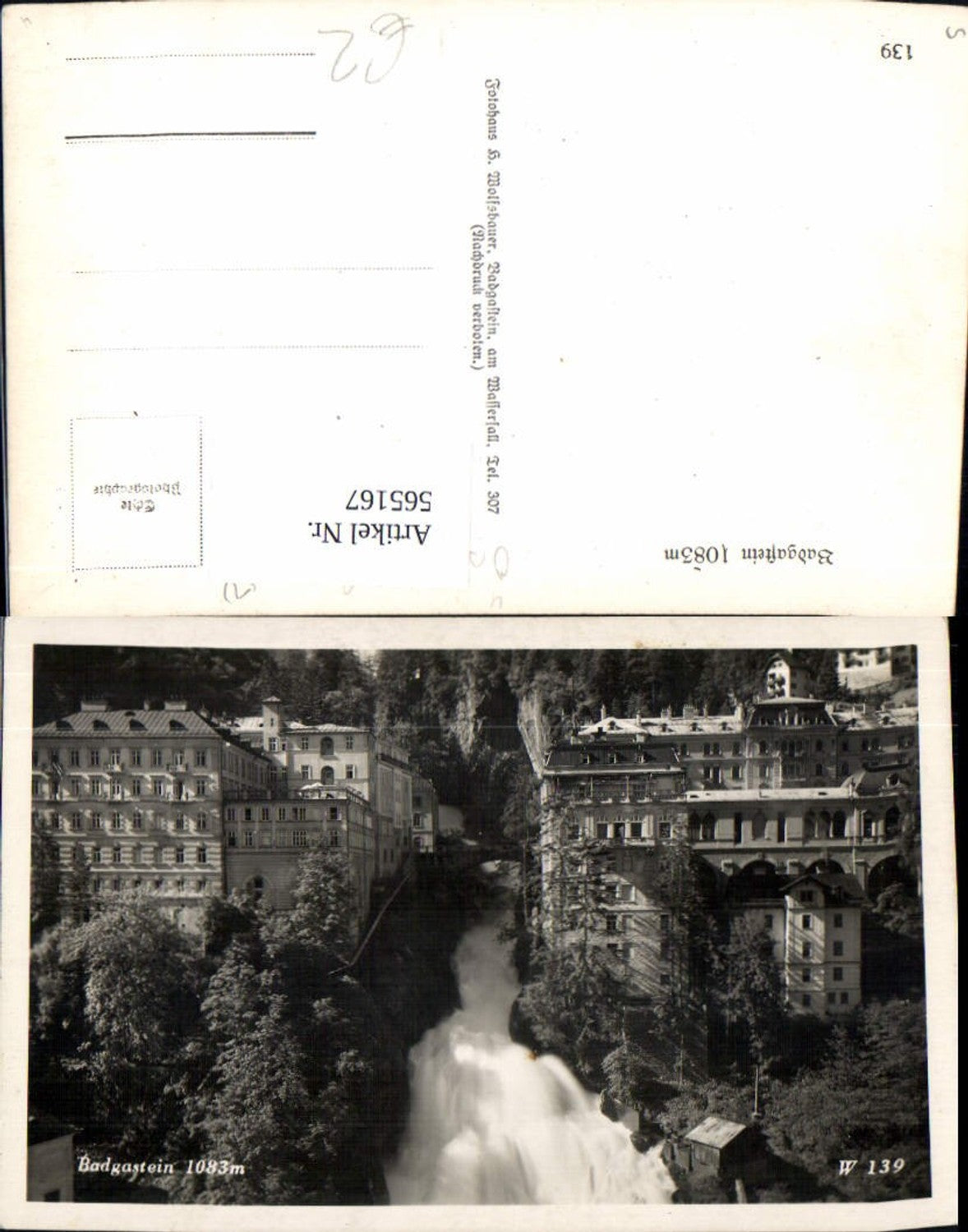 565167,Foto Ak Bad Gastein Wasserfall
