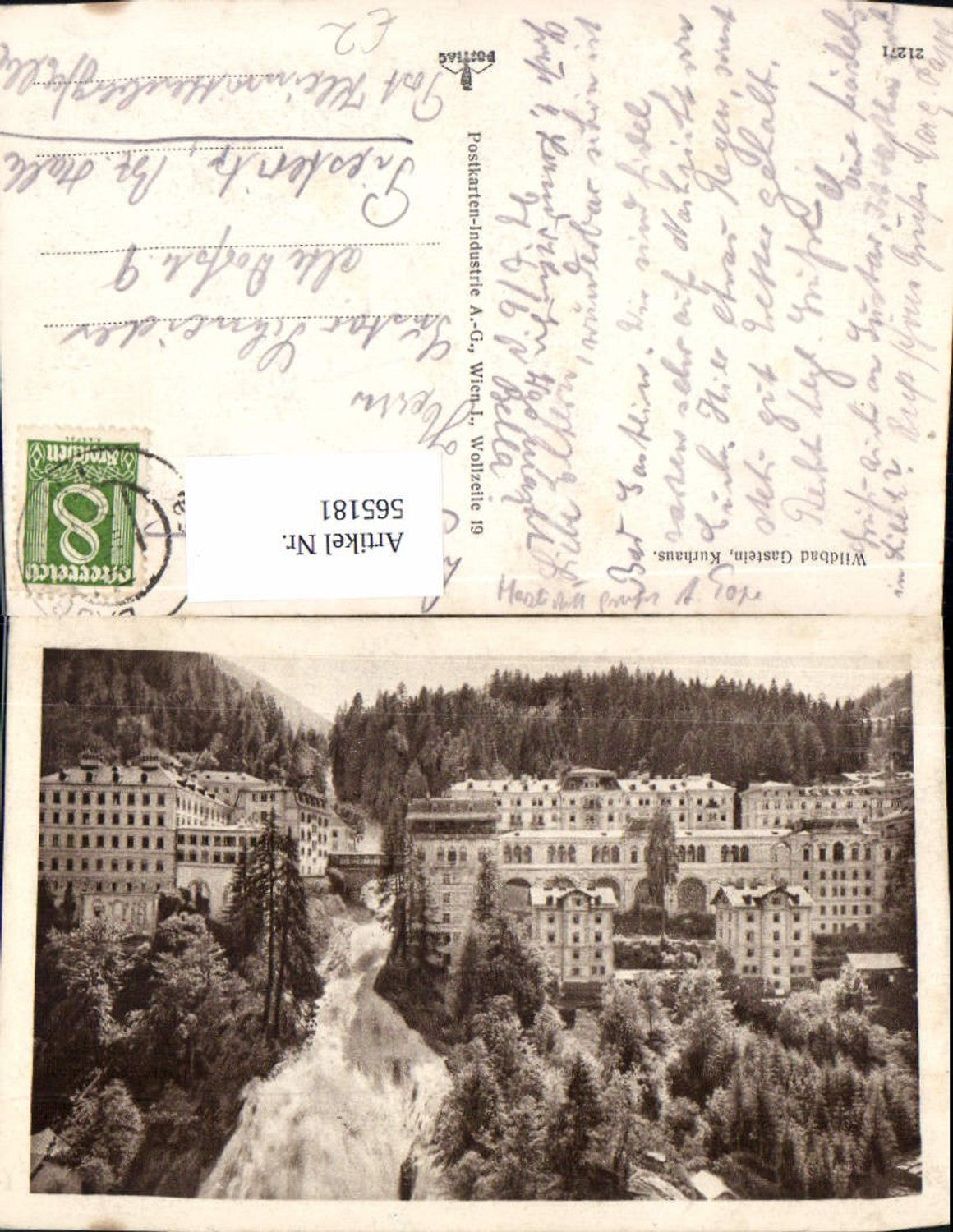 565181,Bad Gastein Kurhaus mit Wasserfall
