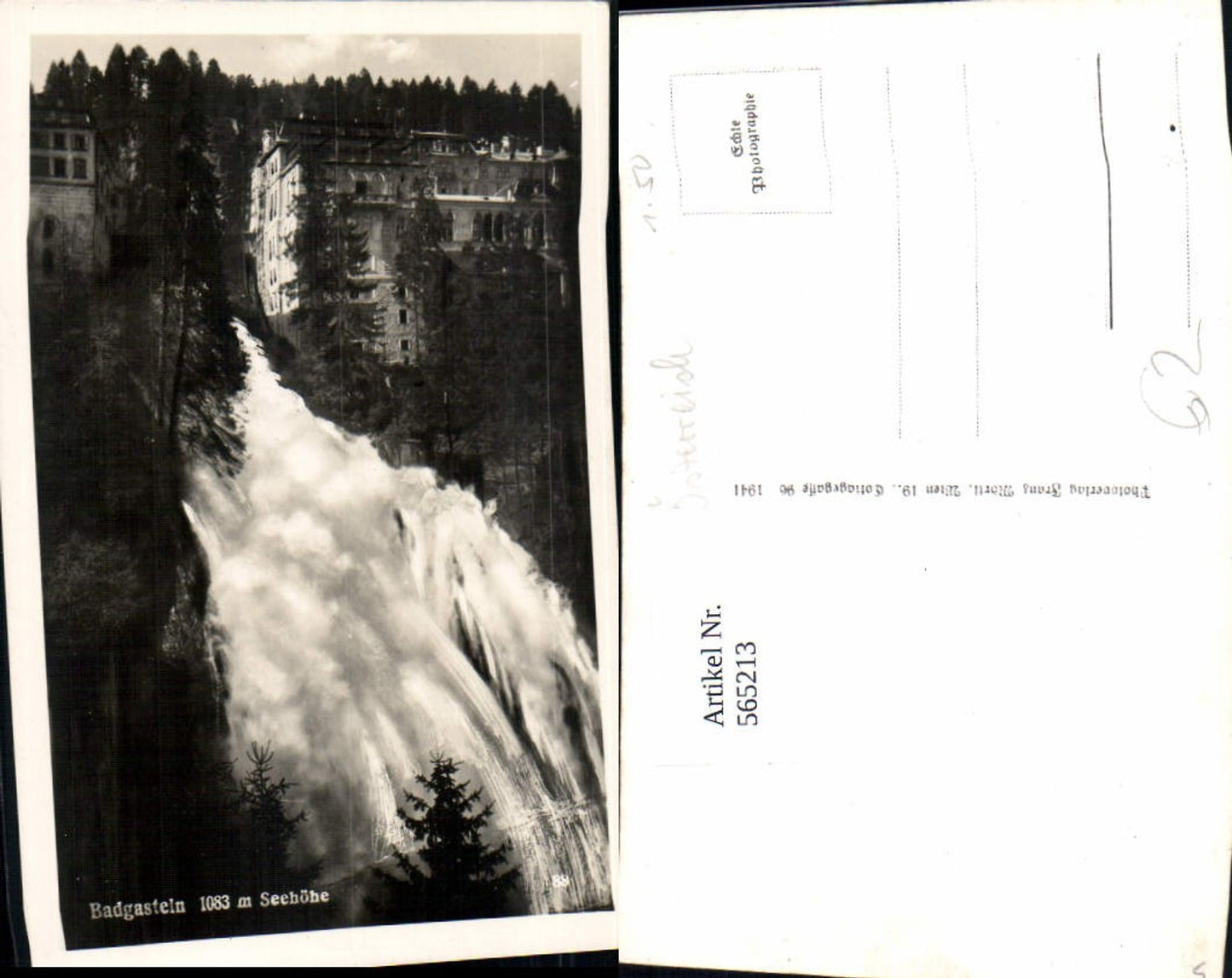 565213,Foto Ak Bad Gastein Wasserfall