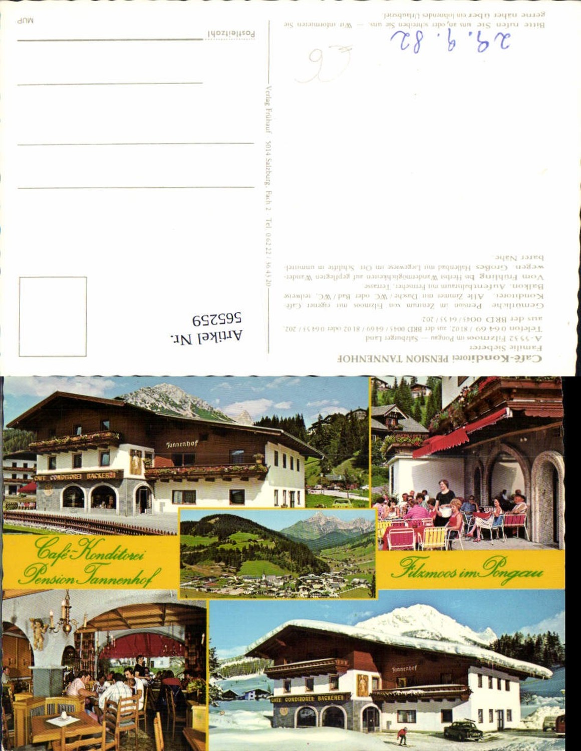 565259,Mehrbild Ak Filzmoos i. Pongau Pension Tannenhof Auto