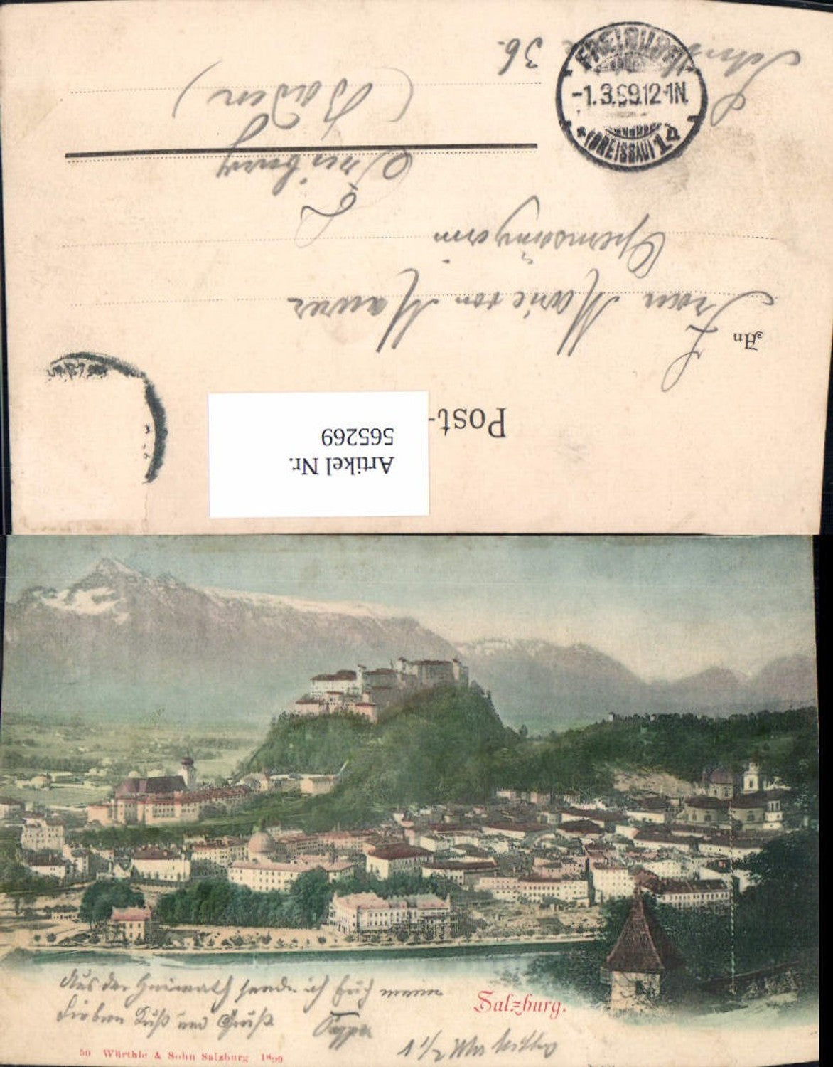 565269, Salzburg with Hohensalzburg Fortress, pub Würthle & Son 50