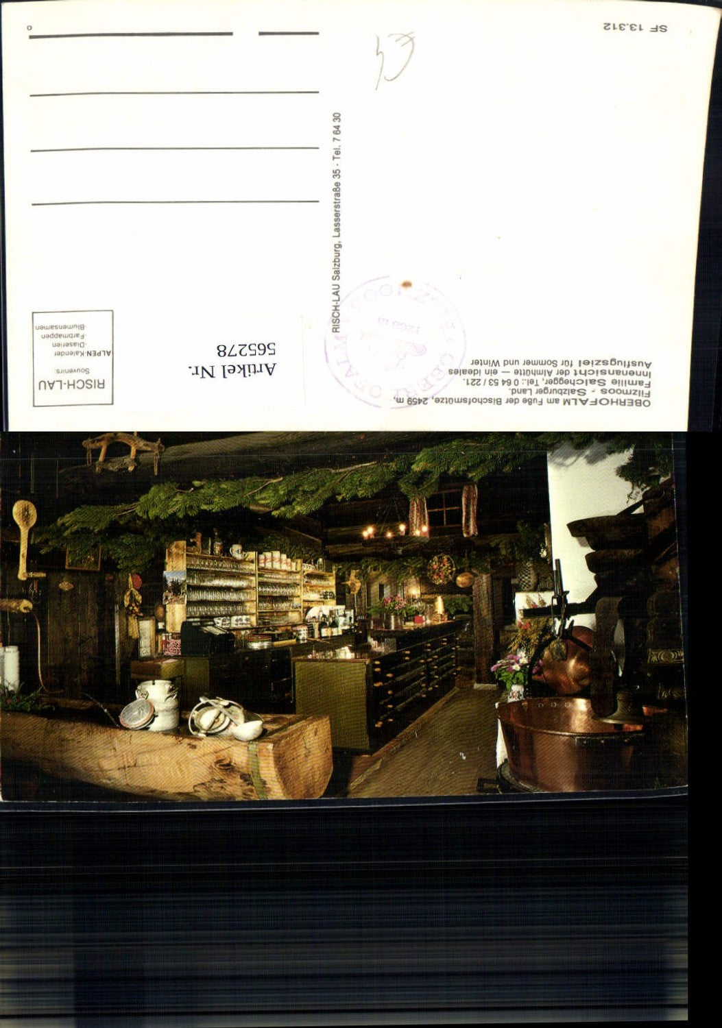565278,Filzmoos Oberhofalm b. d. Bischofsmütze Innenansicht Hütte Schank Bar