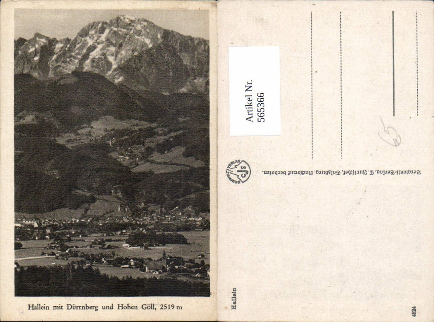 565366,Hallein m. Dürrnberg u. Hohen Göll