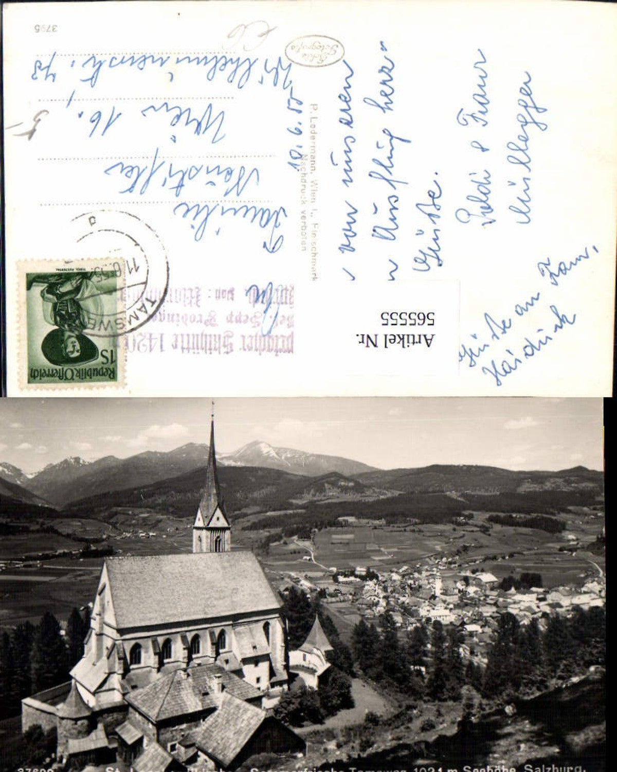 565555,Foto Ak St Leonhardikirche Tamsweg Totale