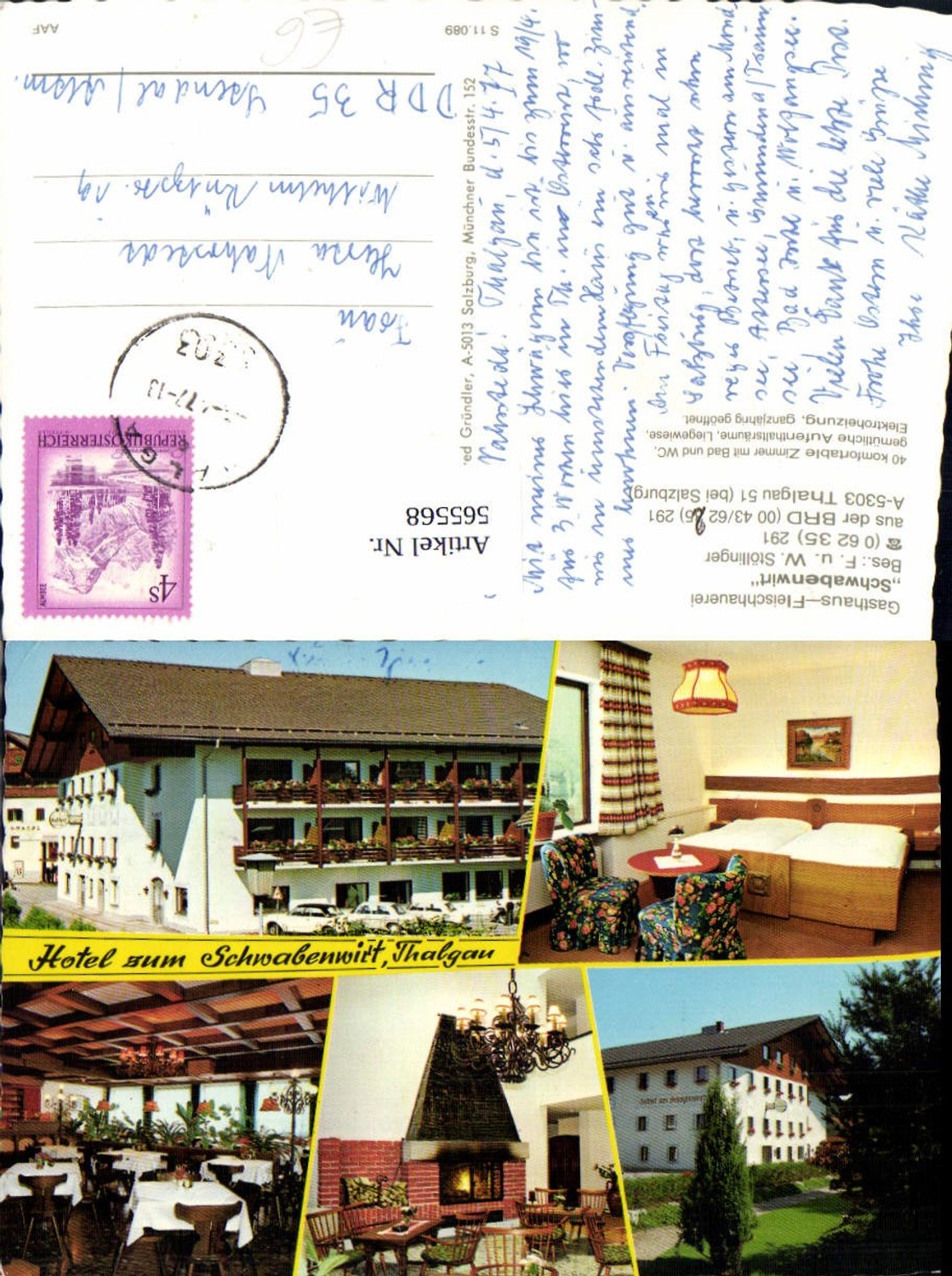 565568,Multi-image Ak Thalgau Gasthaus Fleischhauerei Schwabenwirt Gaststube