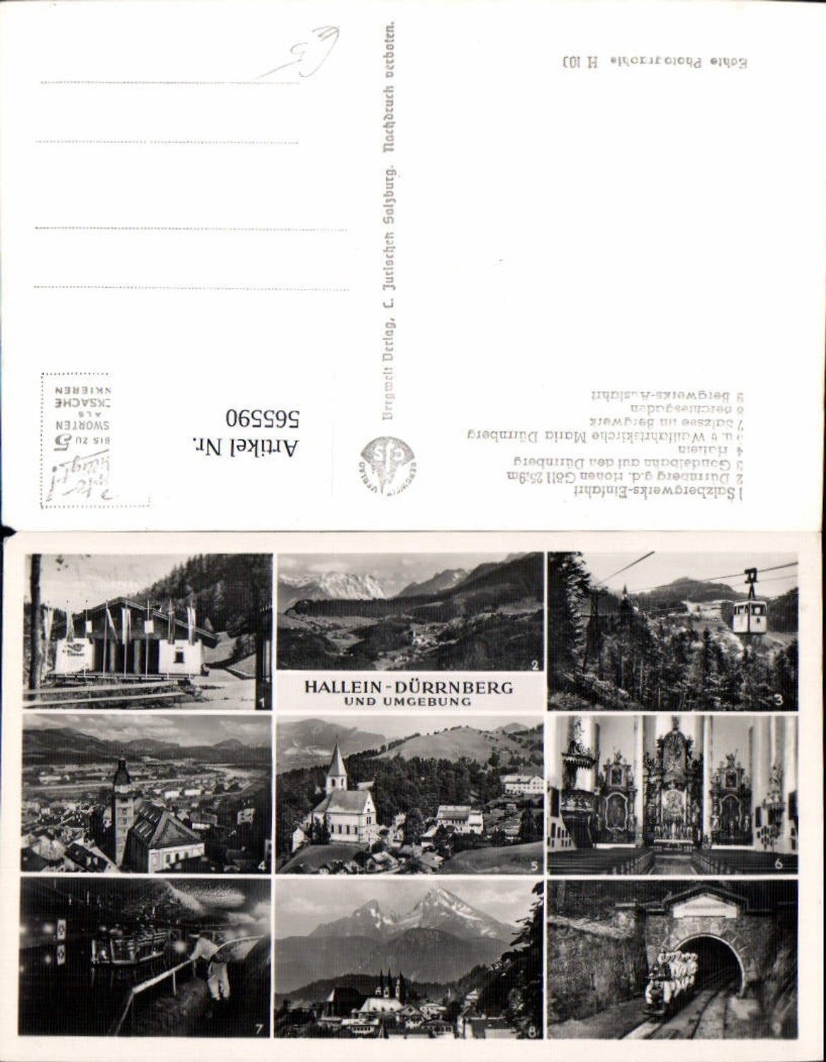 565590,Mehrbild Ak Hallein Dürrnberg u. Umgebung Kirche Bergwerk Gondel Seilbahn