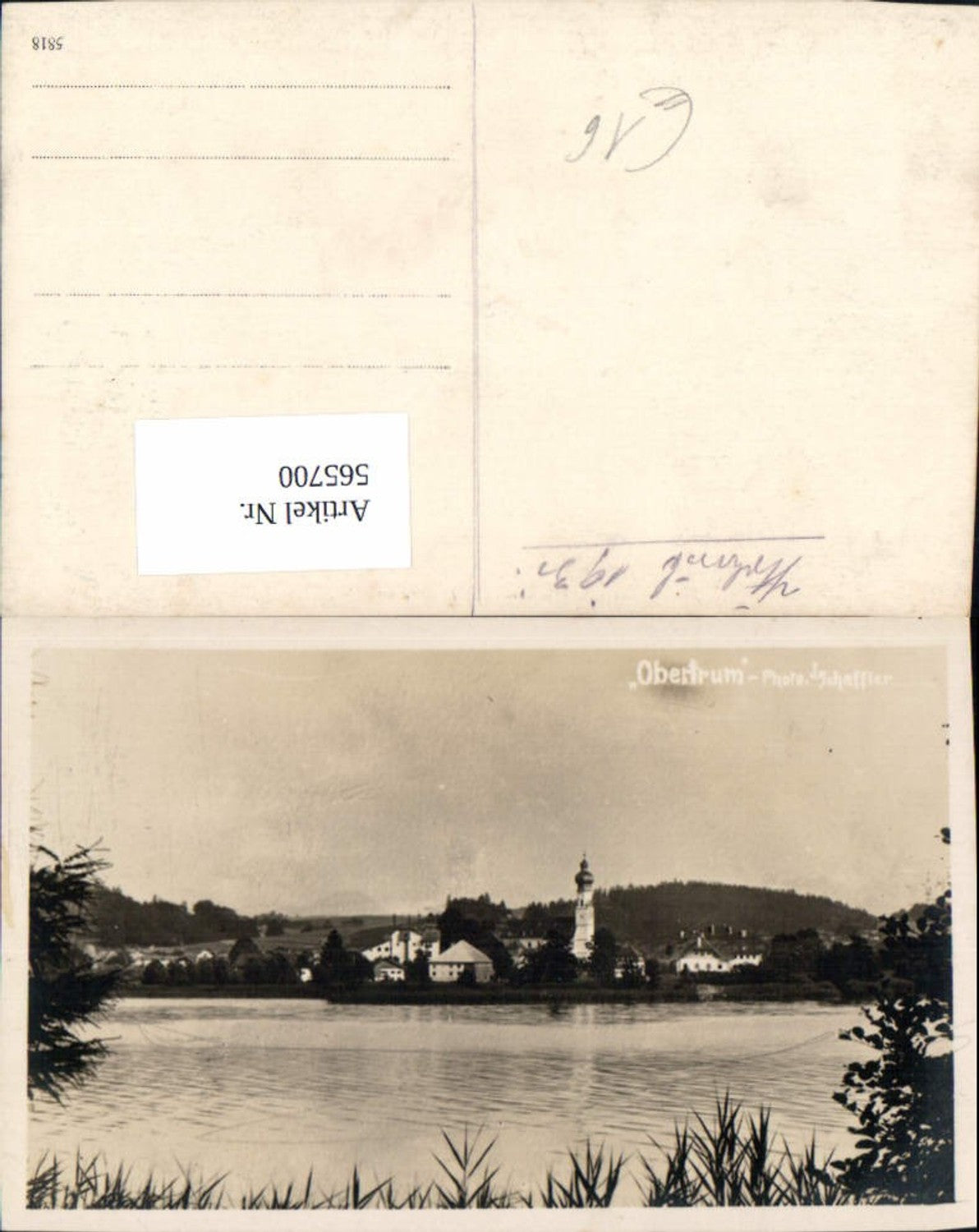565700, Photo Ak Obertrum a. See View of Church