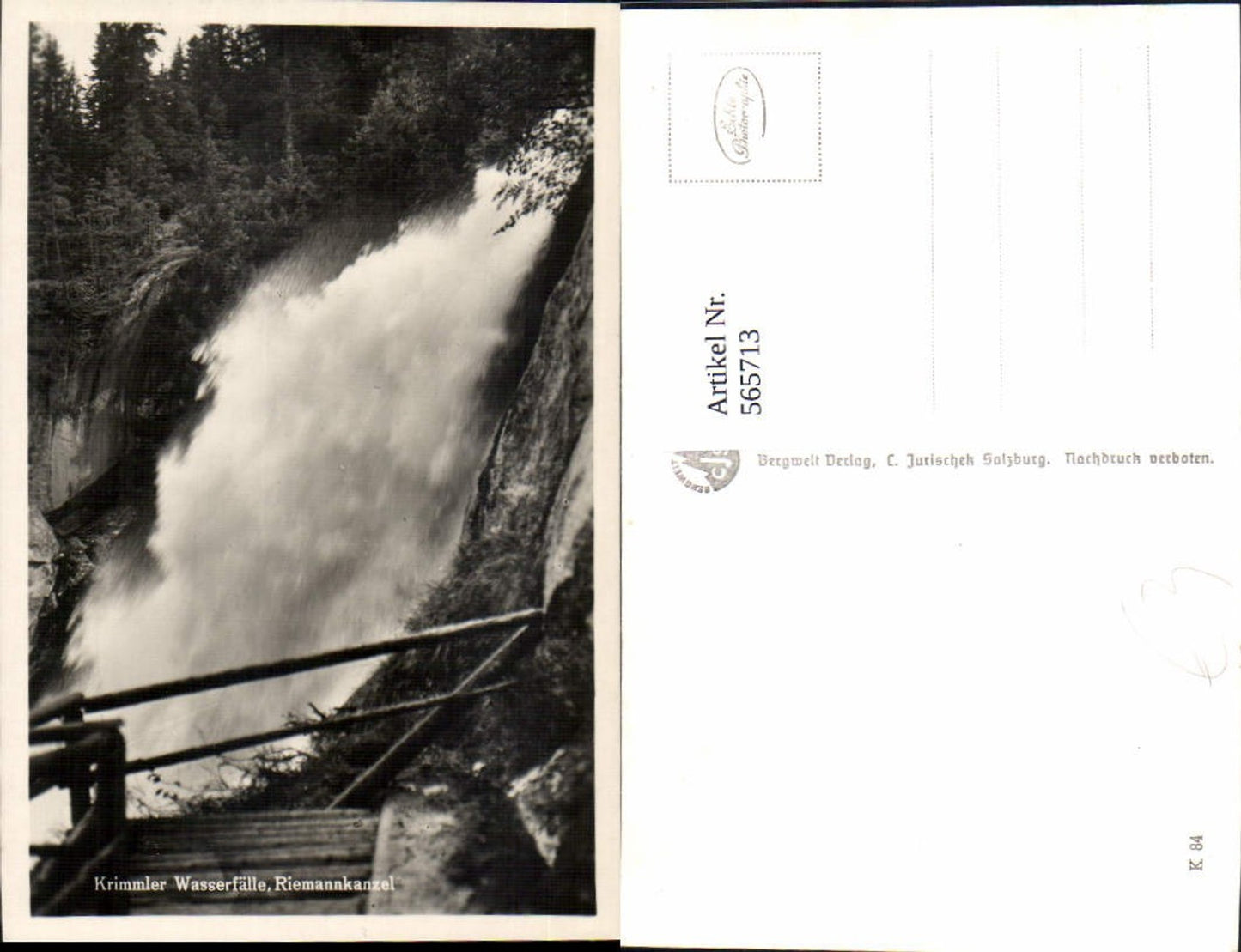 565713,Foto Ak Krimml Krimmler Wasserfall Riemannskanzel