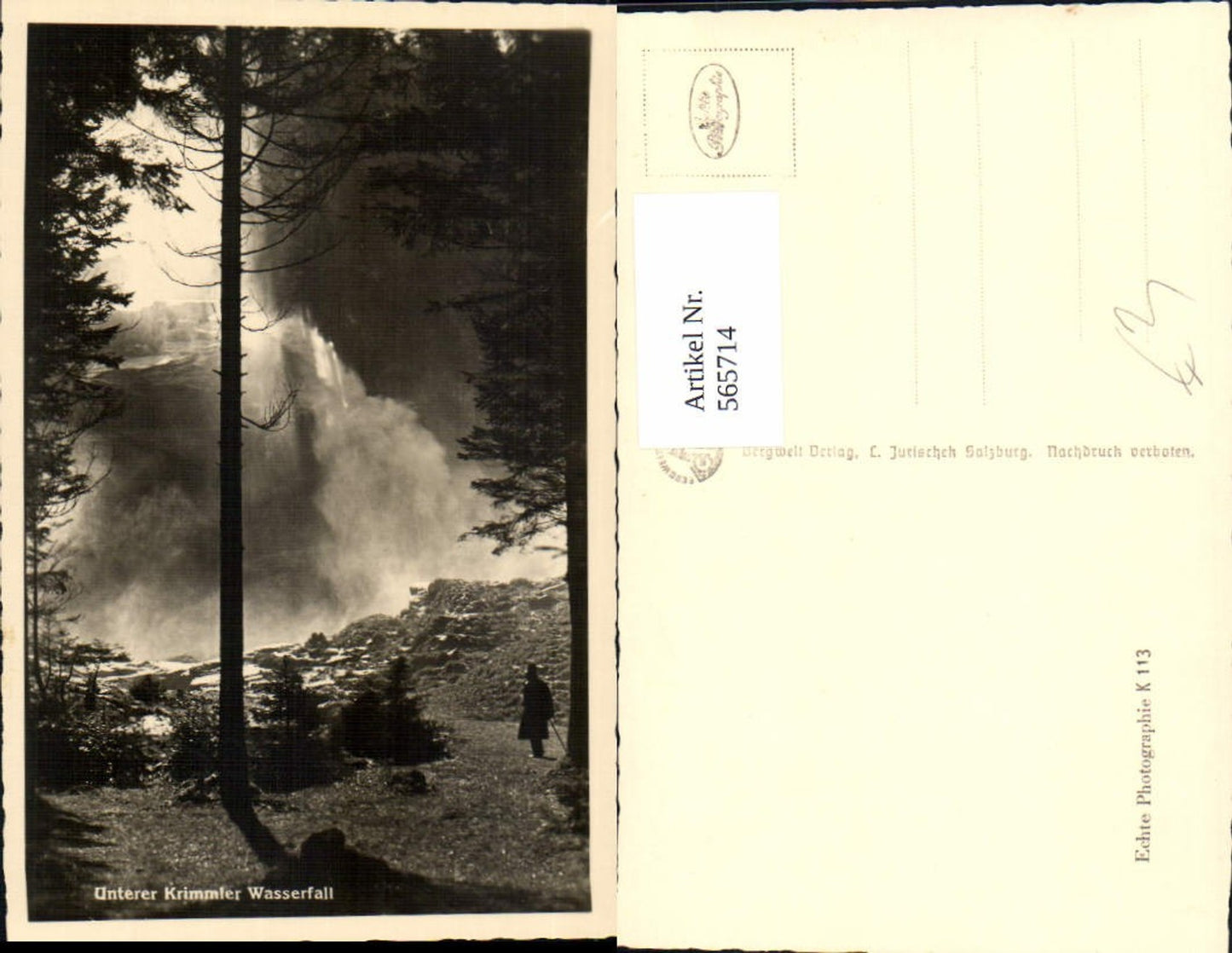 565714,Foto Ak Krimml Unterer Krimmler Wasserfall