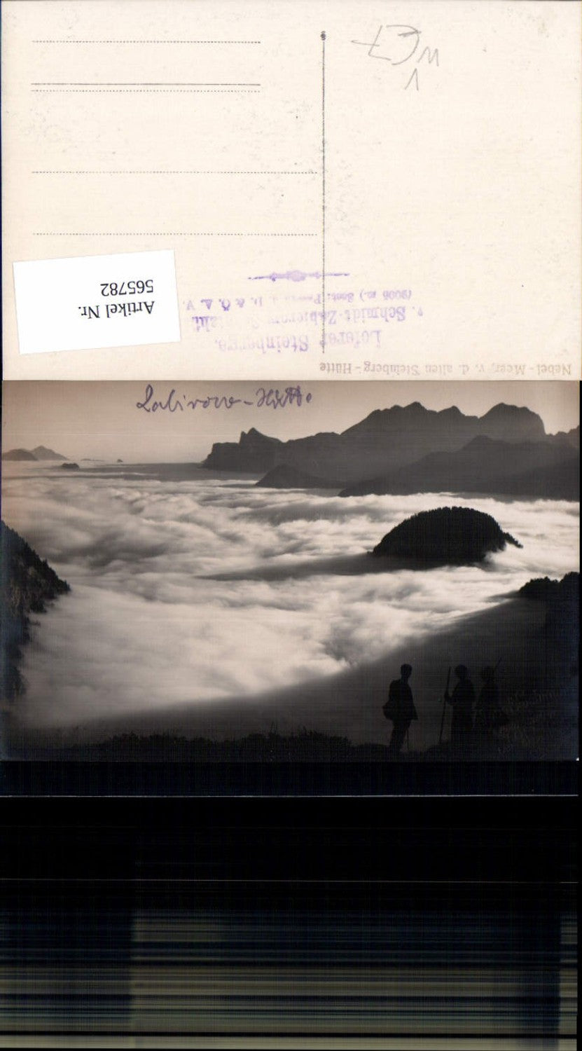 565782,Foto Ak Lofer Nebelmeer v. d. Alten Steinberghütte pub Josef Schmidt