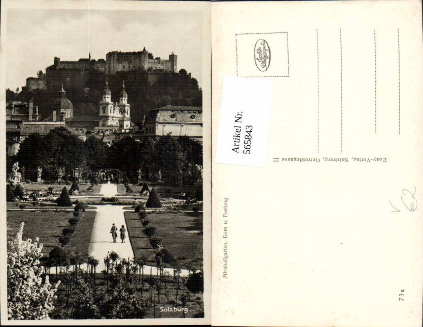 565843, Photo Ak Salzburg Mirabell Gardens Cathedral and Hohensalzburg Fortress pub Cosy