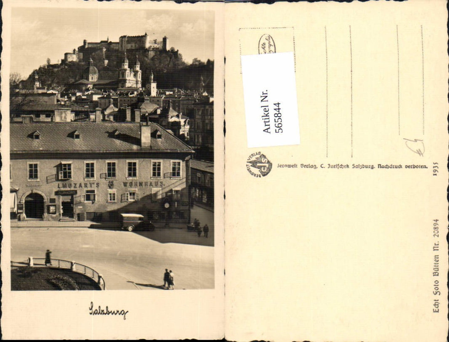 565844, Photo Ak Salzburg Mozart's residence with a view of Hohensalzburg Fortress