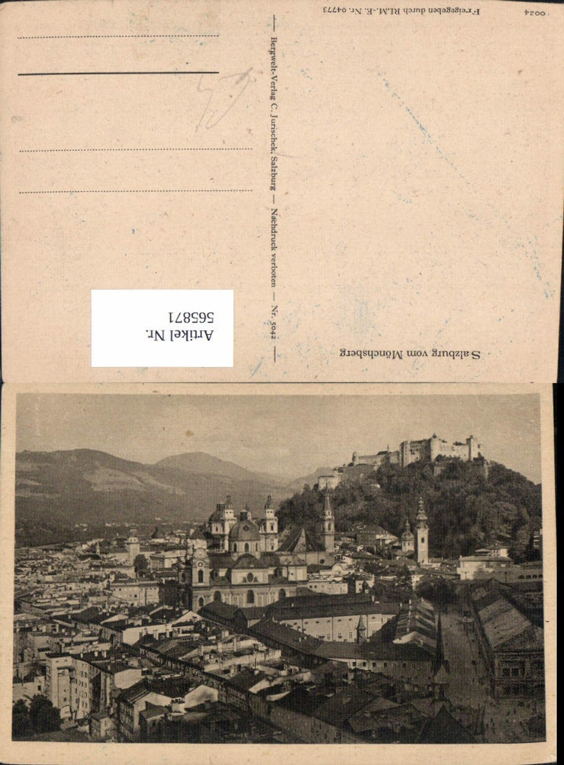 565871, Salzburg from Mönchsberg Hohensalzburg Fortress