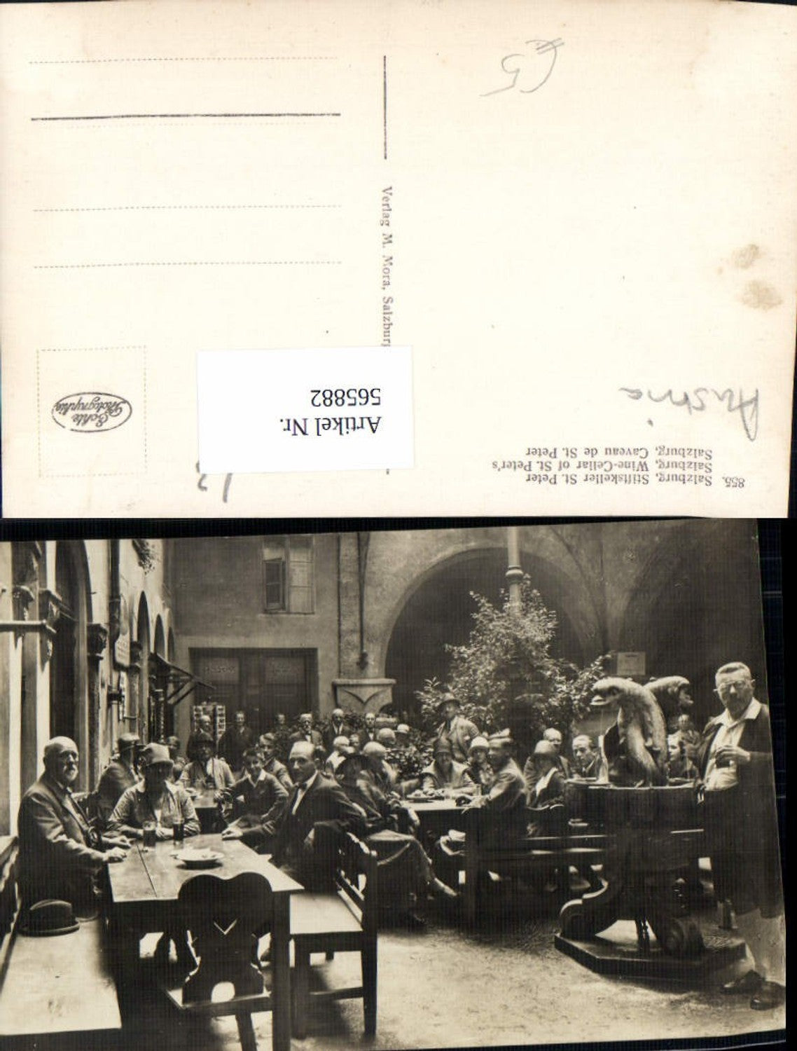 565882, Photo Ak Salzburg Stiftskeller St Peter Fountain Beer Wine