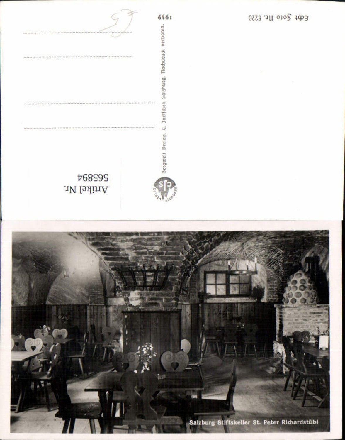 565894, Photo Ak Salzburg Stiftskeller St Peter Richardstübl Gaststube