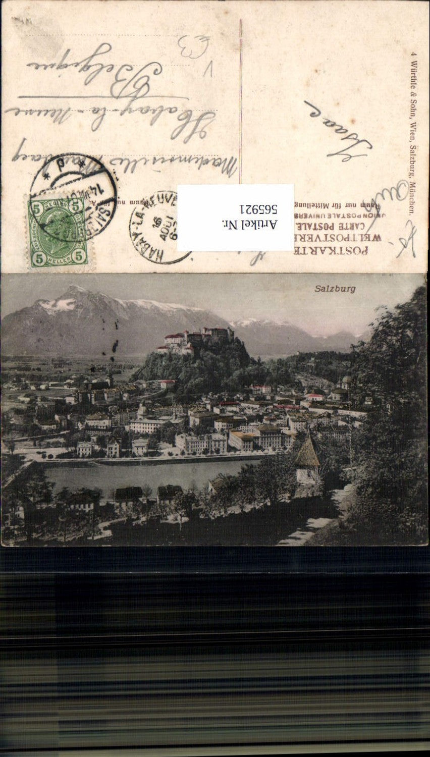 565921, Salzburg view with Hohensalzburg Fortress, Würthle & Son 4