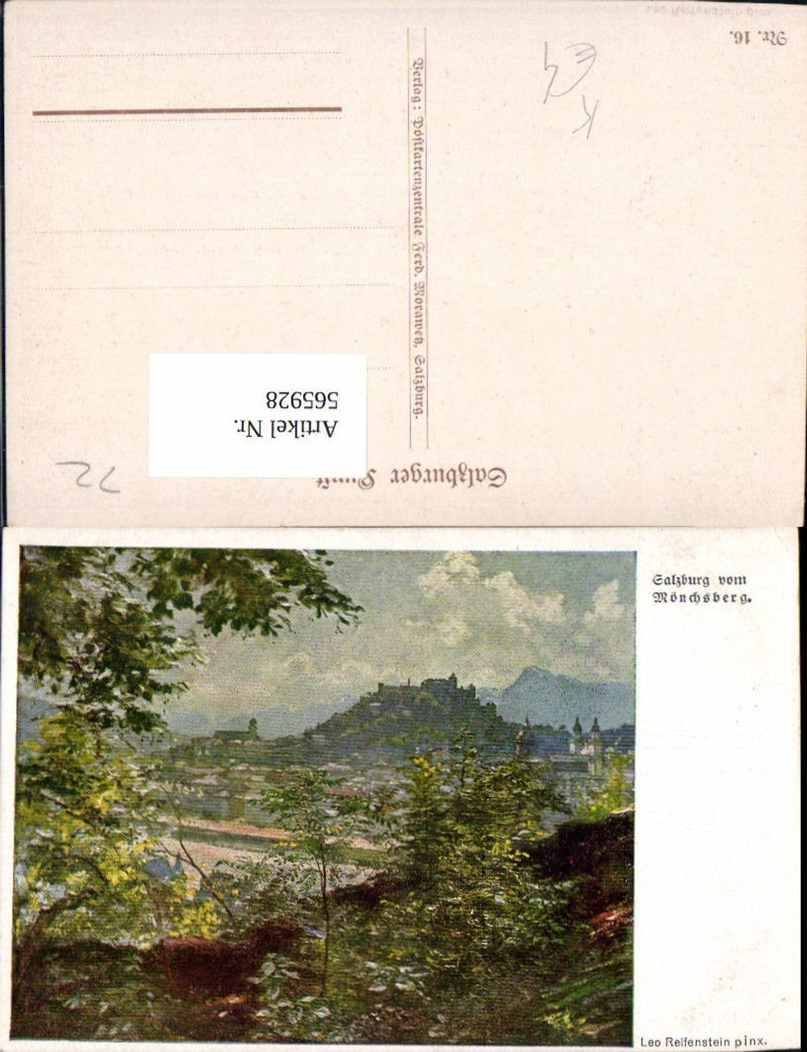 565928, Artist Leo Reifenstein Salzburg v. Mönchsberg