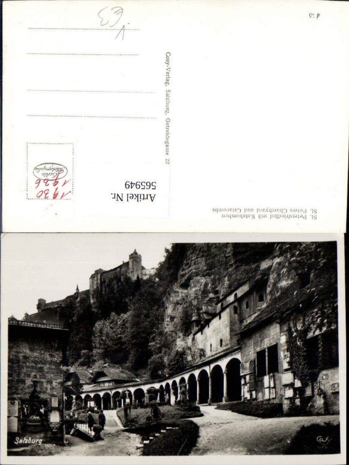 565949, Photo Ak Salzburg St Peter Cemetery with catacombs, crypt, graves, cemetery pub, Cosy 455