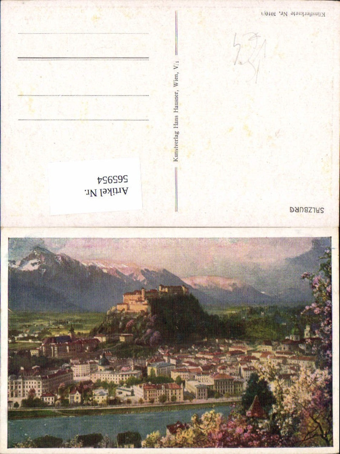 565954, Artist Ak Salzburg Hohensalzburg Fortress pub Hans Hausner 7010/1