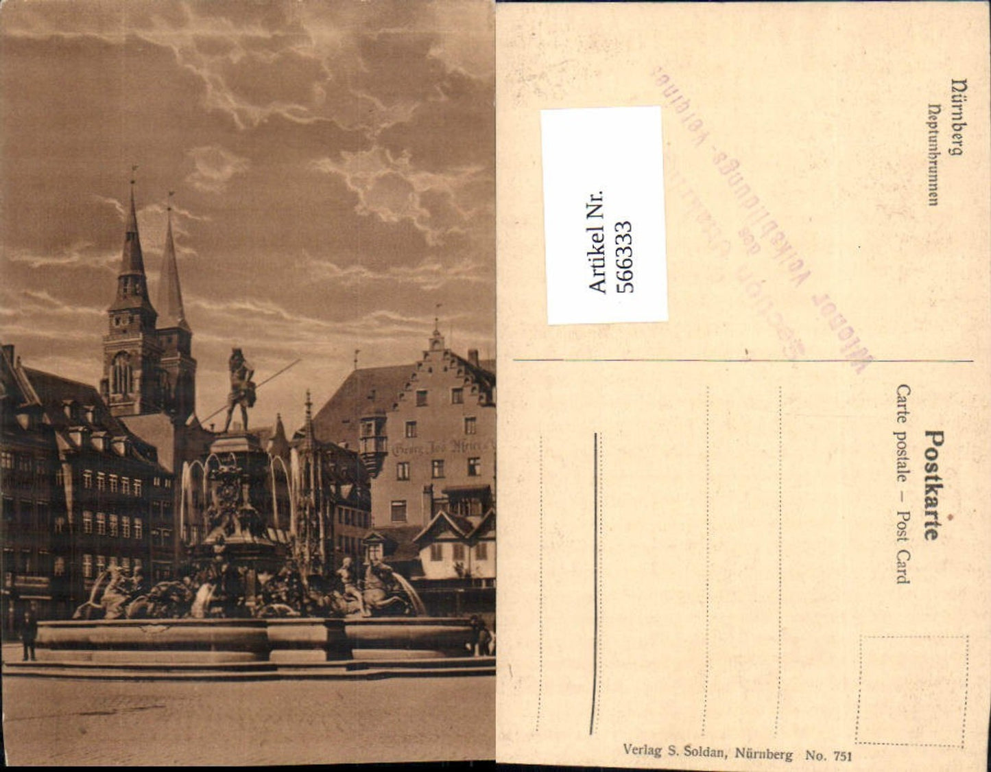 566333,Nürnberg Neptunbrunnen Brunnen