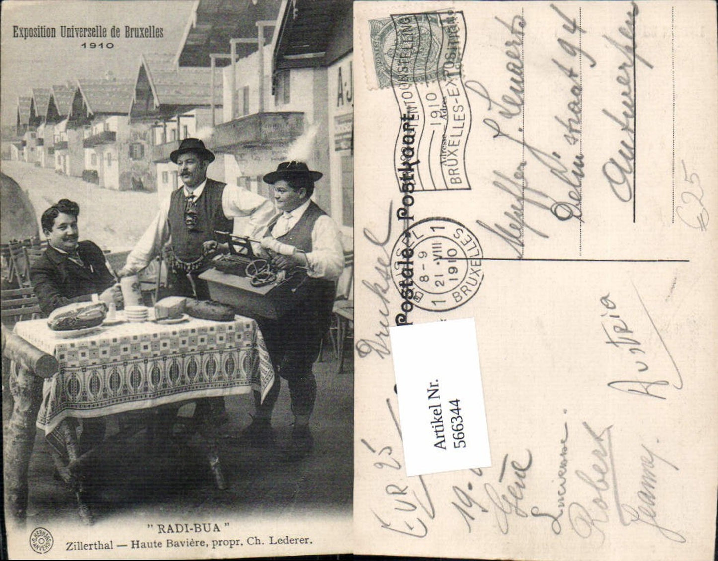 566344,Radi Bua Zillertal Ausstellung Trachten Typen Mayrhofen Exposition Universelle de Bruxelles 1910