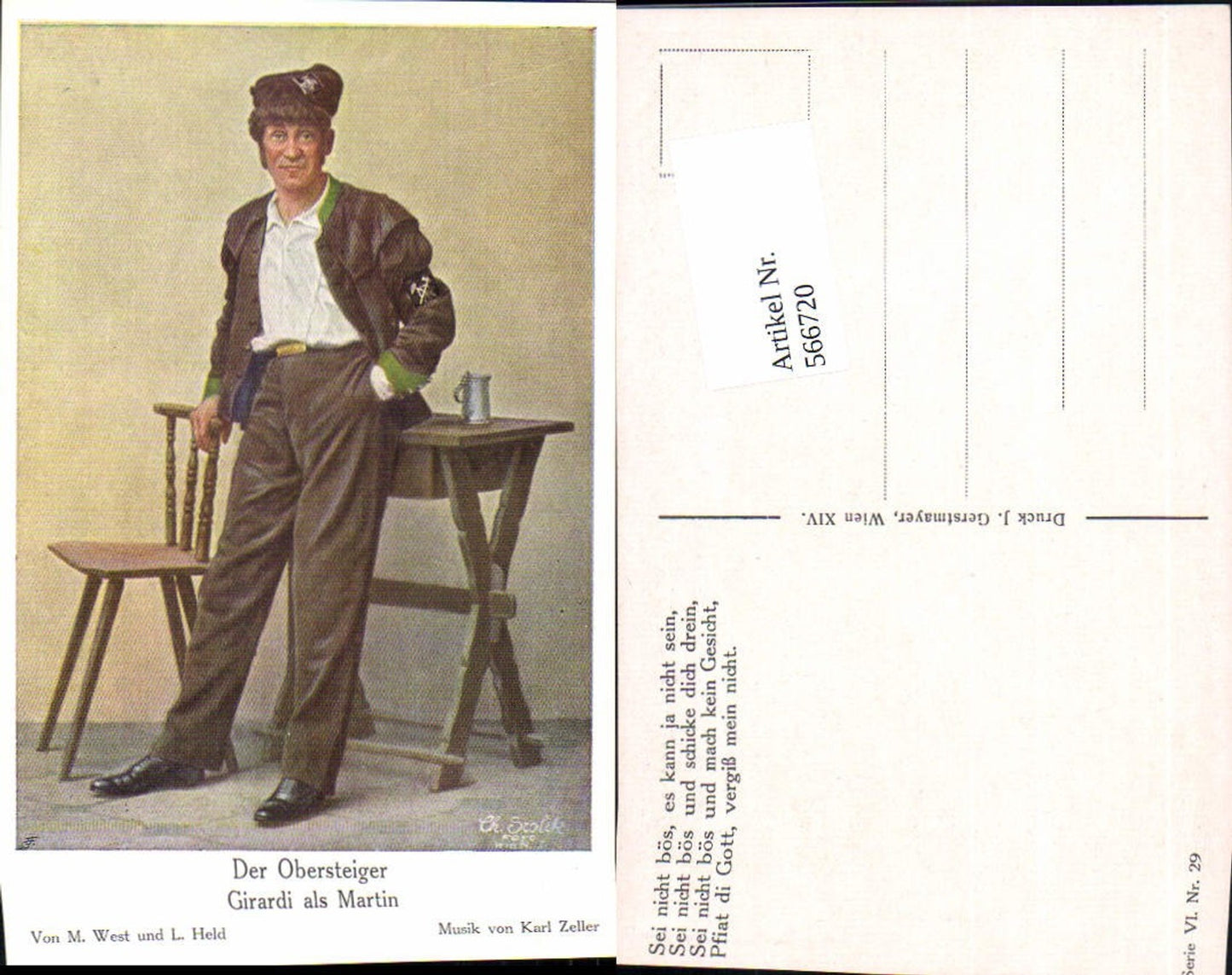 566720,Alexander Girardi Obersteiger Stuhl Sessel Karl Zeller