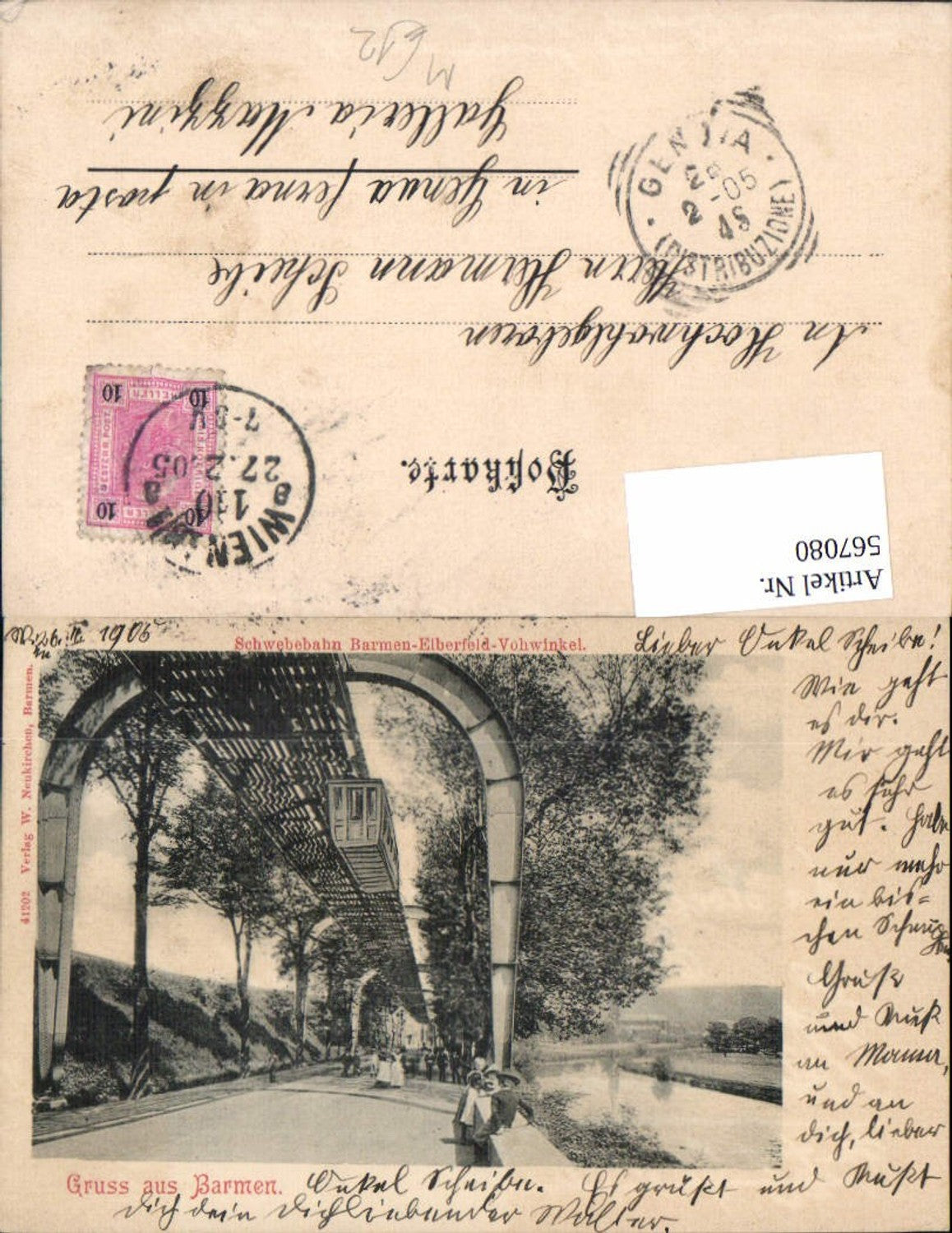 567080,Gruss aus Barmen Elberfeld Vohwinkel Schwebebahn Wuppertal