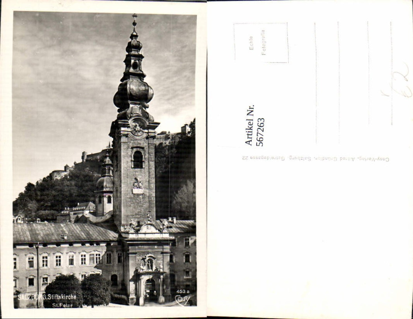 567263,Foto Ak Salzburg Stiftskirche St Peter Kirche pub Cosy 453a