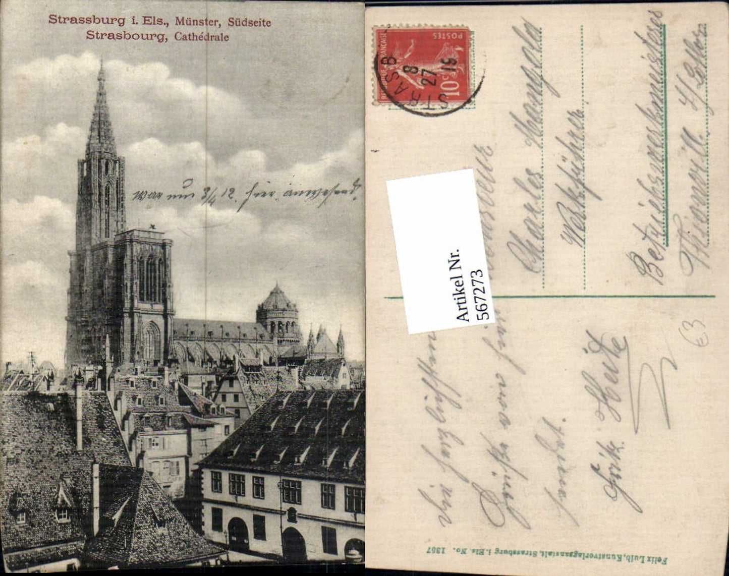 567273,Straßburg i. Elsass Münster Südseite Strasbourg Cathedrale