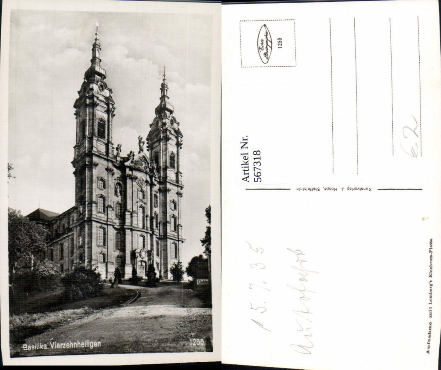 567318,Foto Ak Basilika Vierzehnheiligen Bad Staffelstein