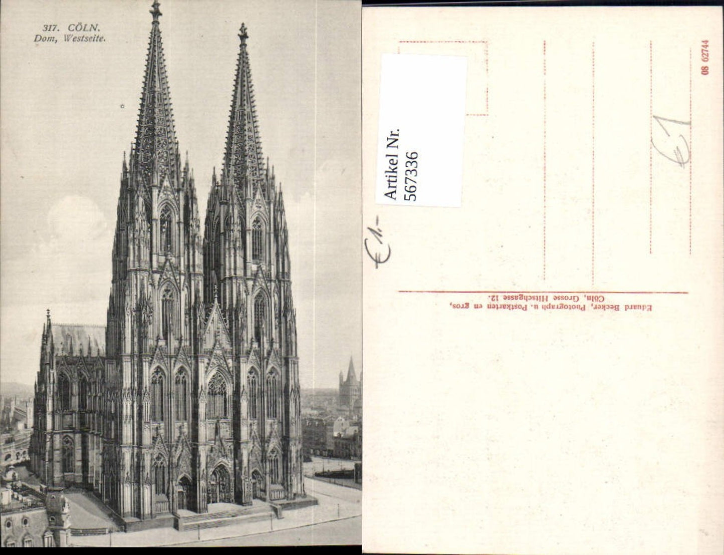 567336,Cöln Köln Dom Westseite