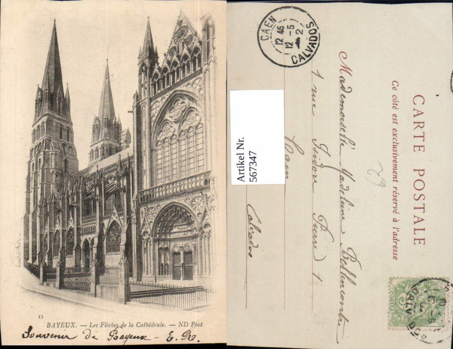 567347,Bayeux Les Fleches de la Cathedrale Kathedrale