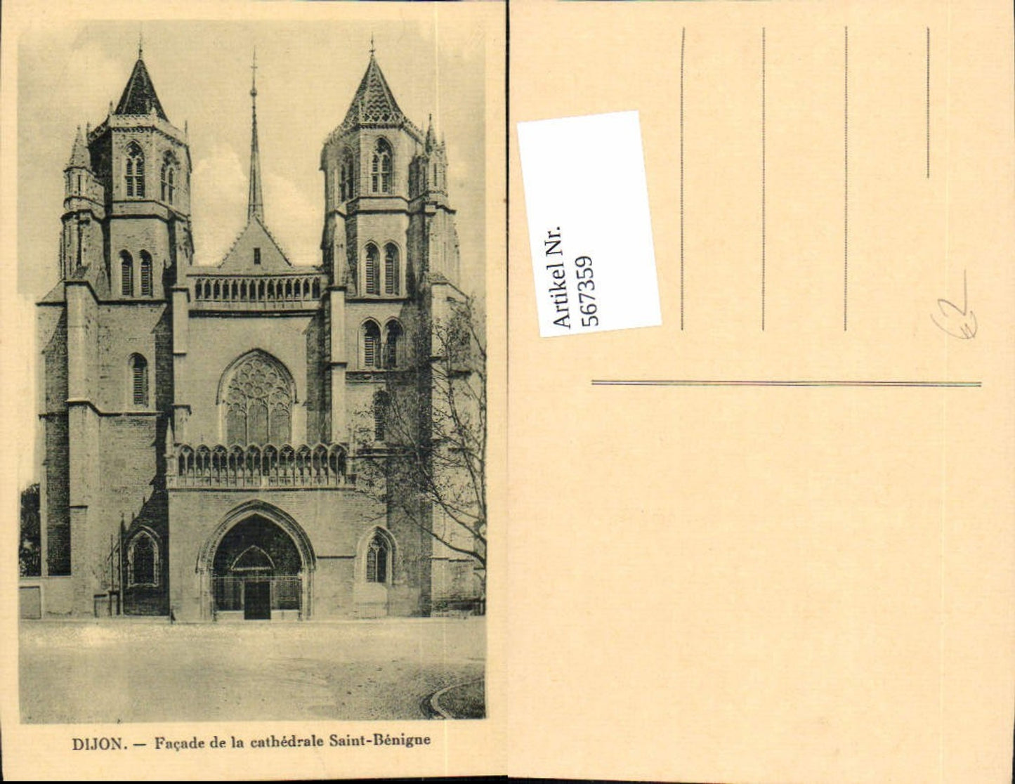 567359,Dijon Facade de la cathedrale Saint-Benigne Kathedrale Kirche