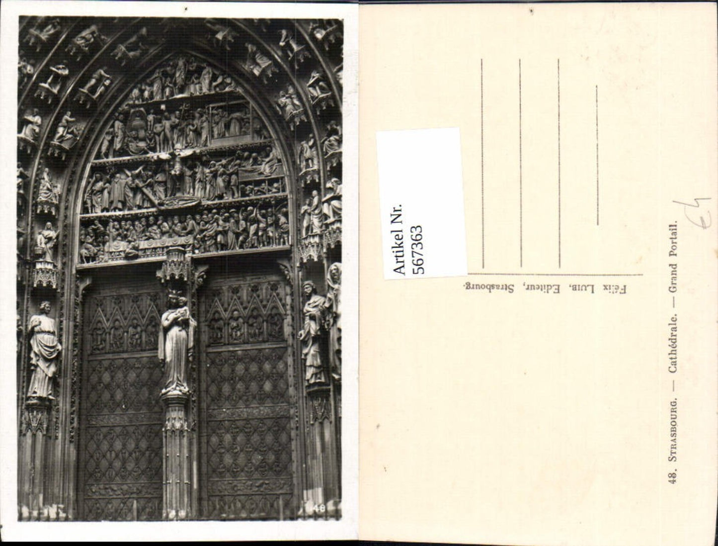 567363,Strasbourg Straßburg i. Elsass La Cathedrale Kathedrale Grand Portail Eingangsportal