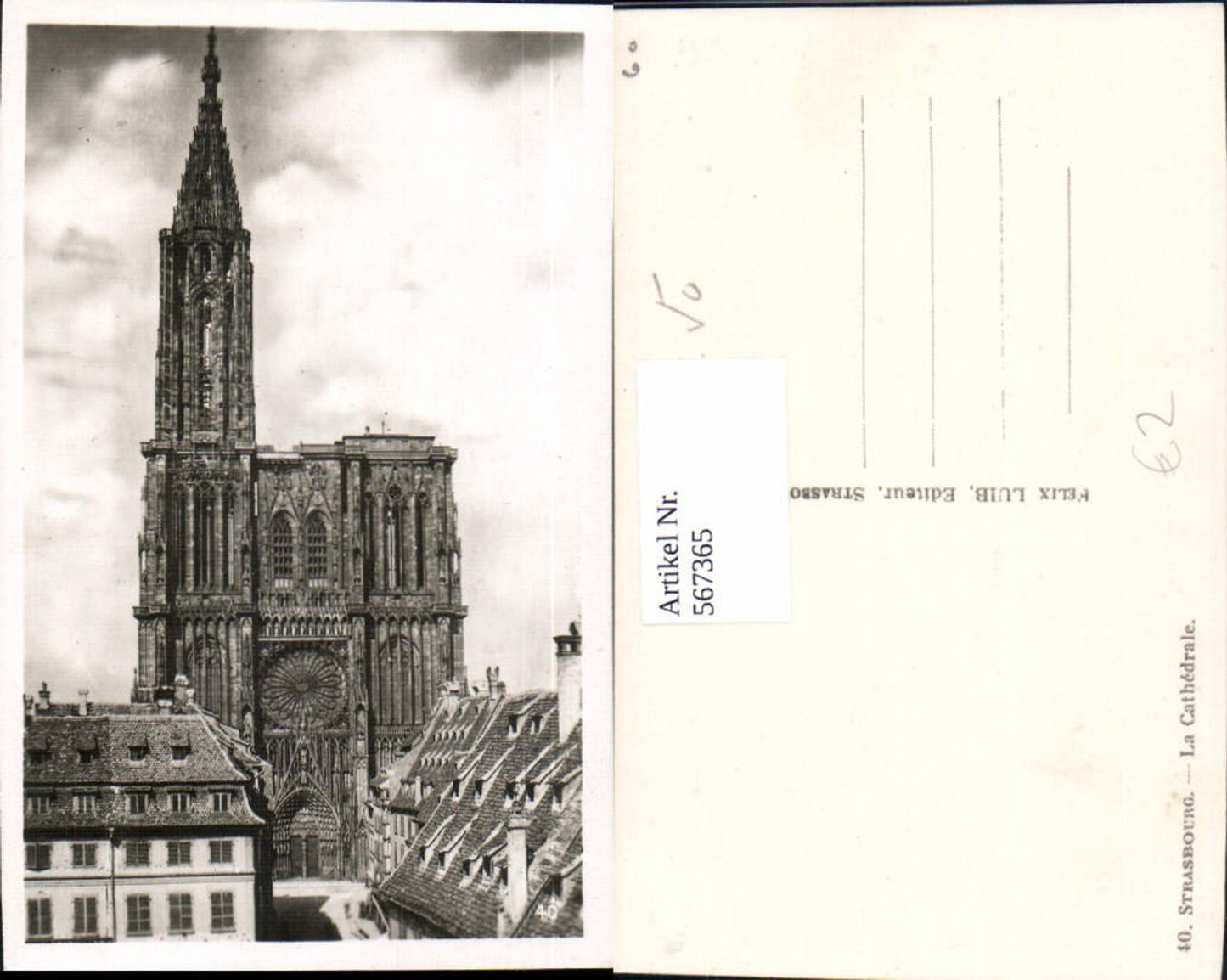 567365,Strasbourg Straßburg i. Elsass La Cathedrale Kathedrale