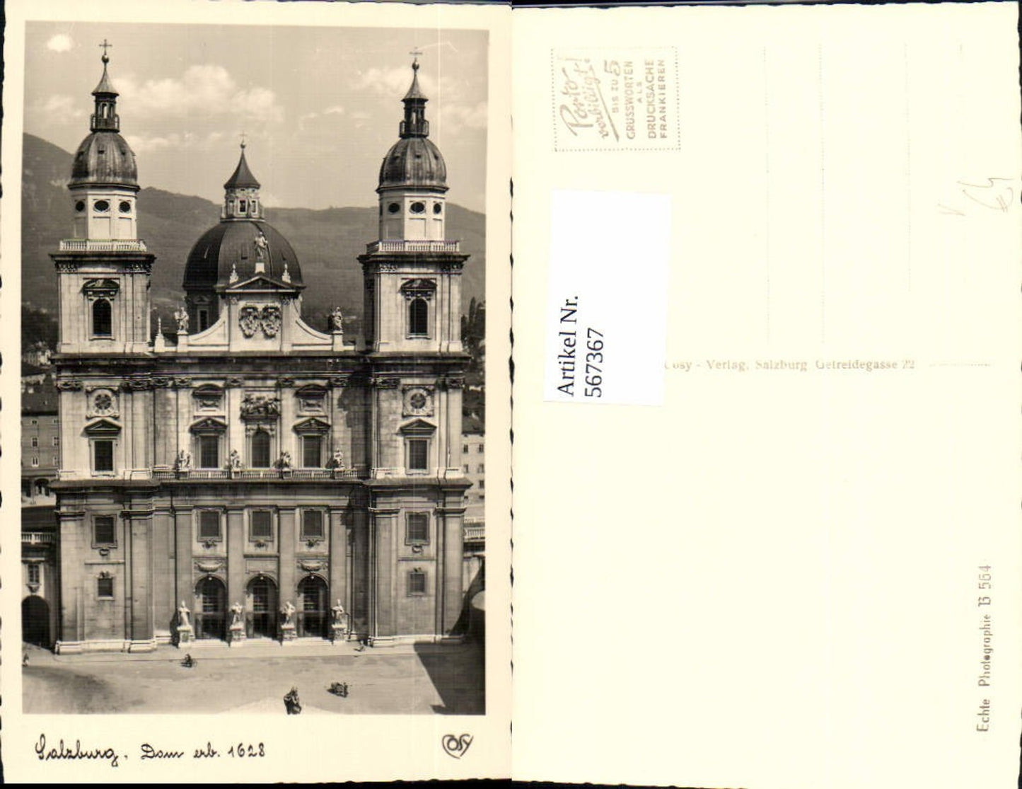 567367,Foto Ak Salzburg Dom Vorderansicht pub Cosy
