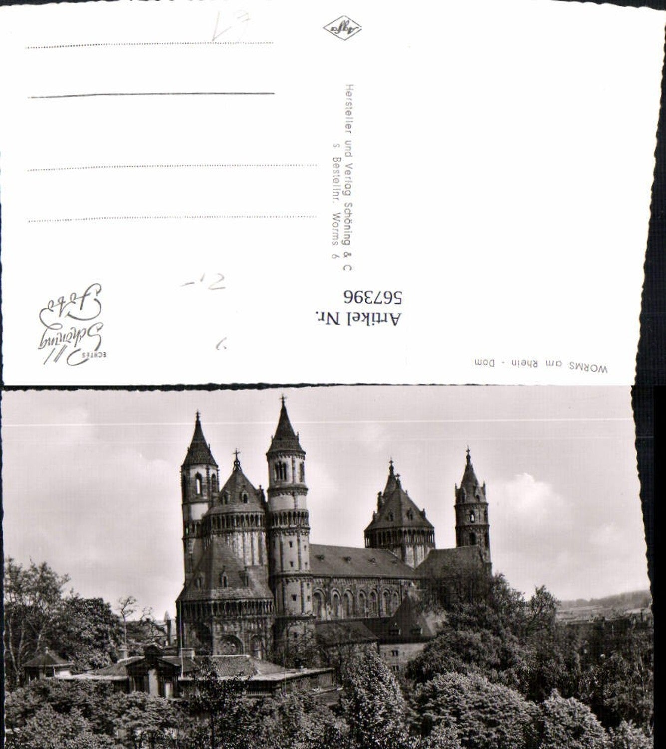 567396,Foto Ak Worms a. Rhein Dom