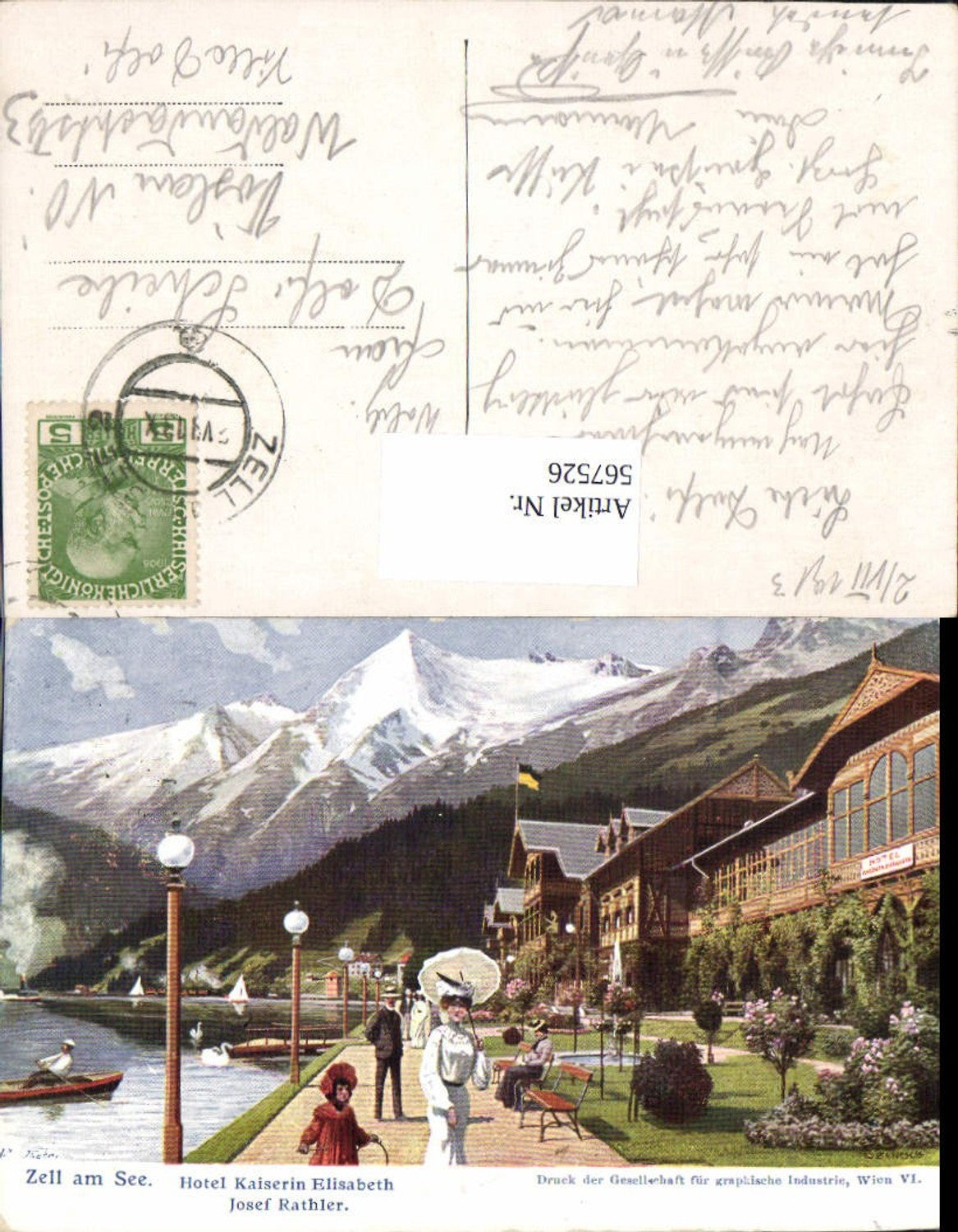 567526,Künstler AK C. Benesch Zell am See Hotel Kaiserin Elisabeth
