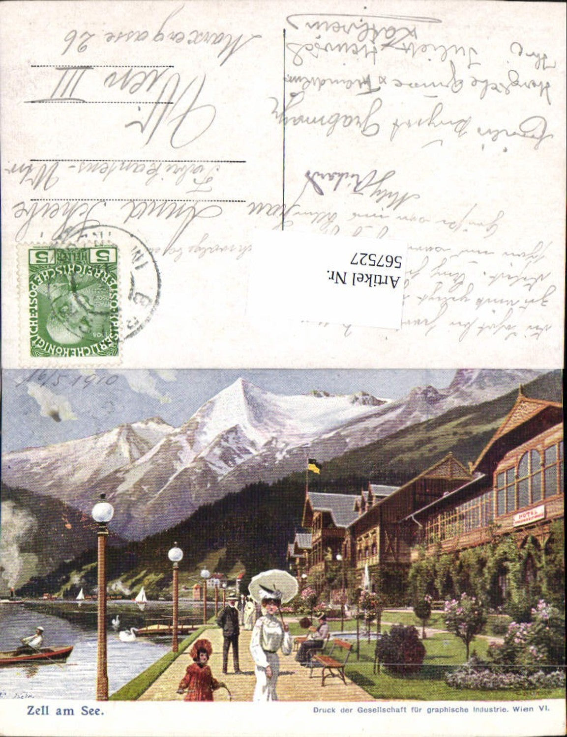 567527,Künstler AK C. Benesch Zell am See Hotel Kaiserin Elisabeth