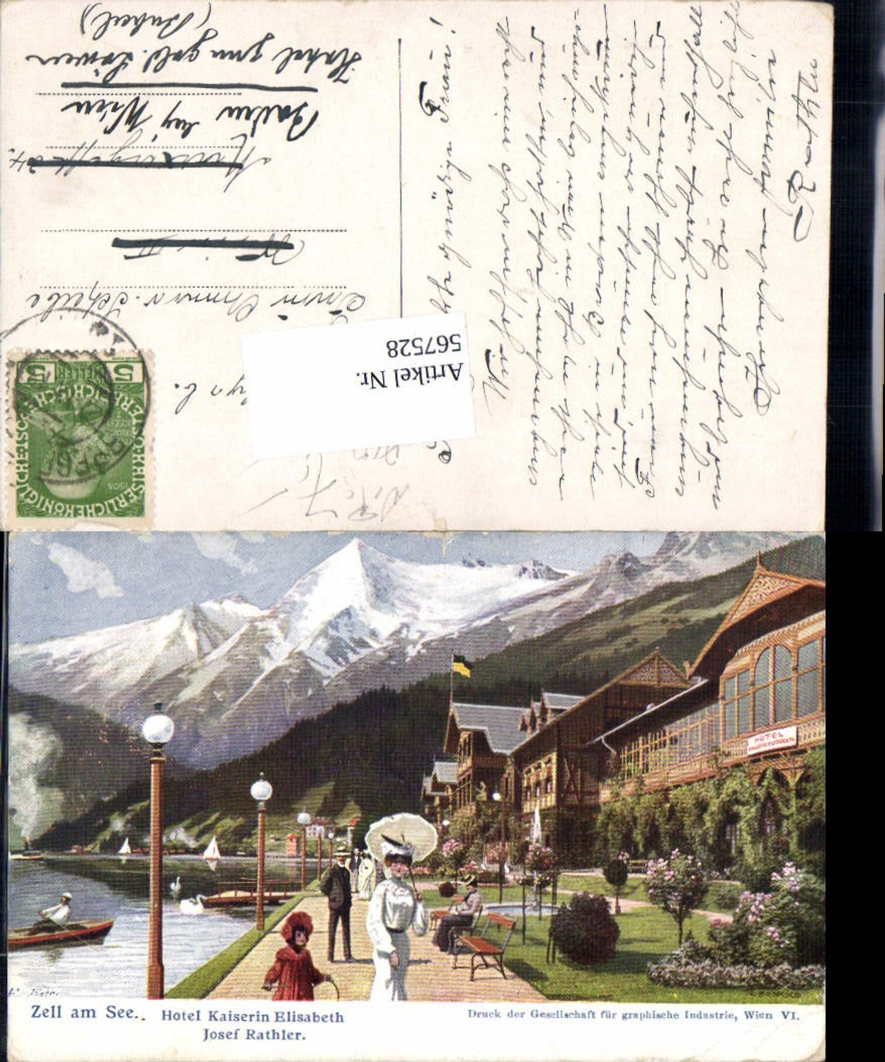 567528,Künstler AK C. Benesch Zell am See Hotel Kaiserin Elisabeth