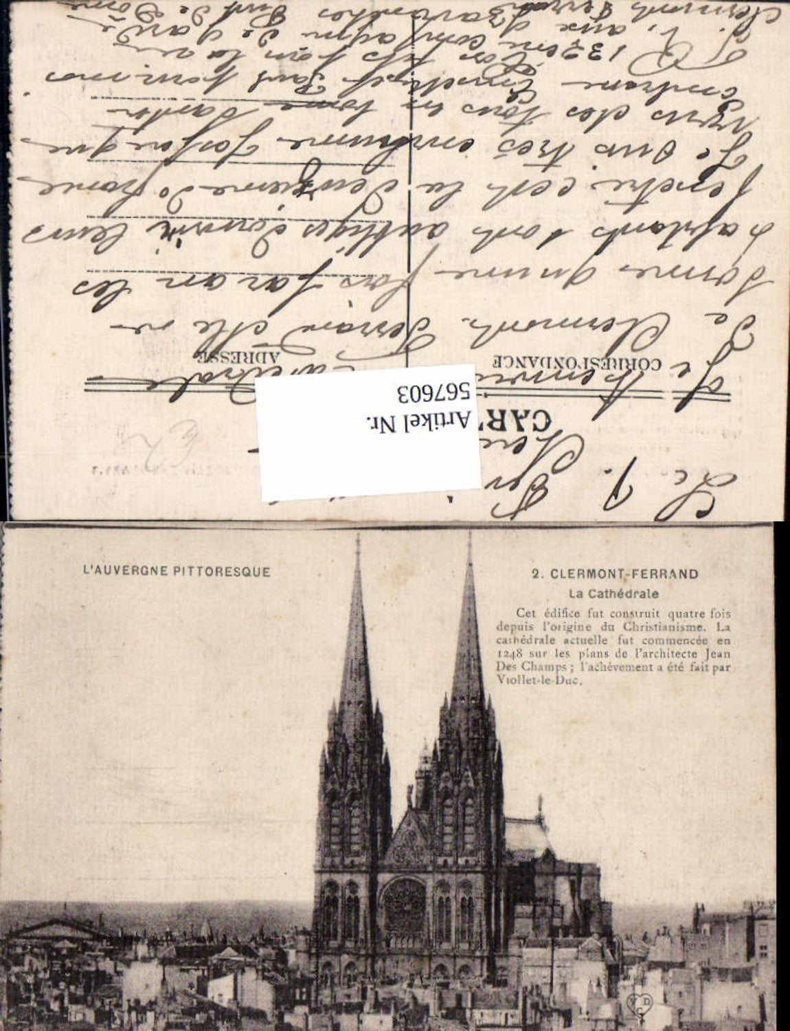 567603,Clermont-Ferrand La Cathedrale Kathedrale