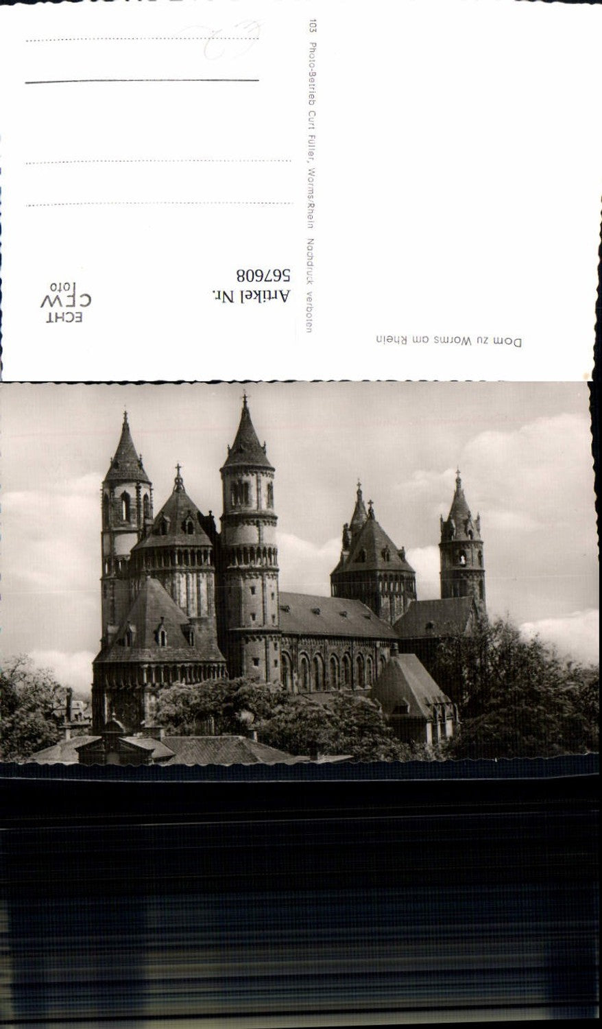 567608,Foto Ak Worms a. Rhein Dom