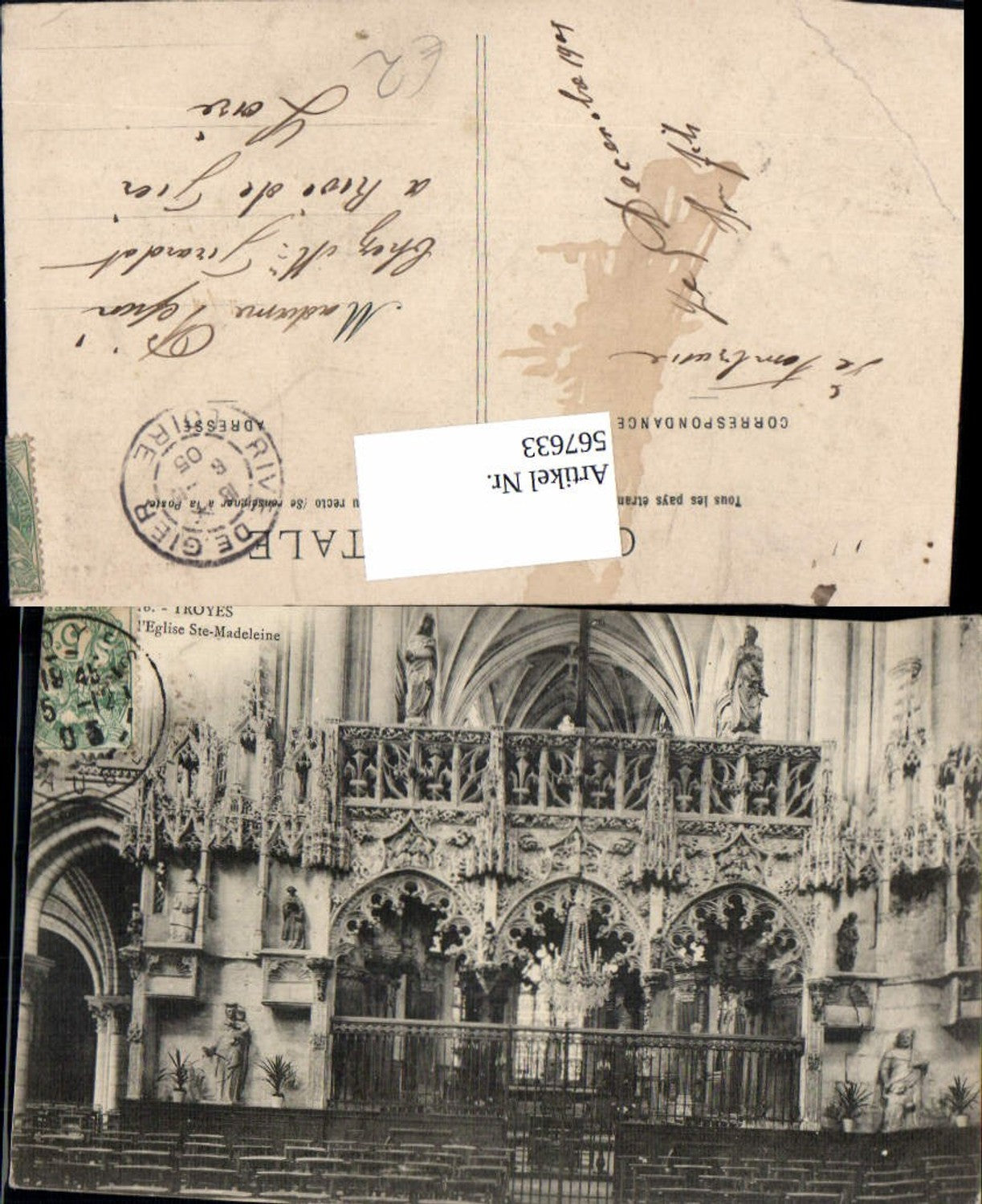 567633,Troyes L Eglise Ste-Madeleine Kirche Ansicht