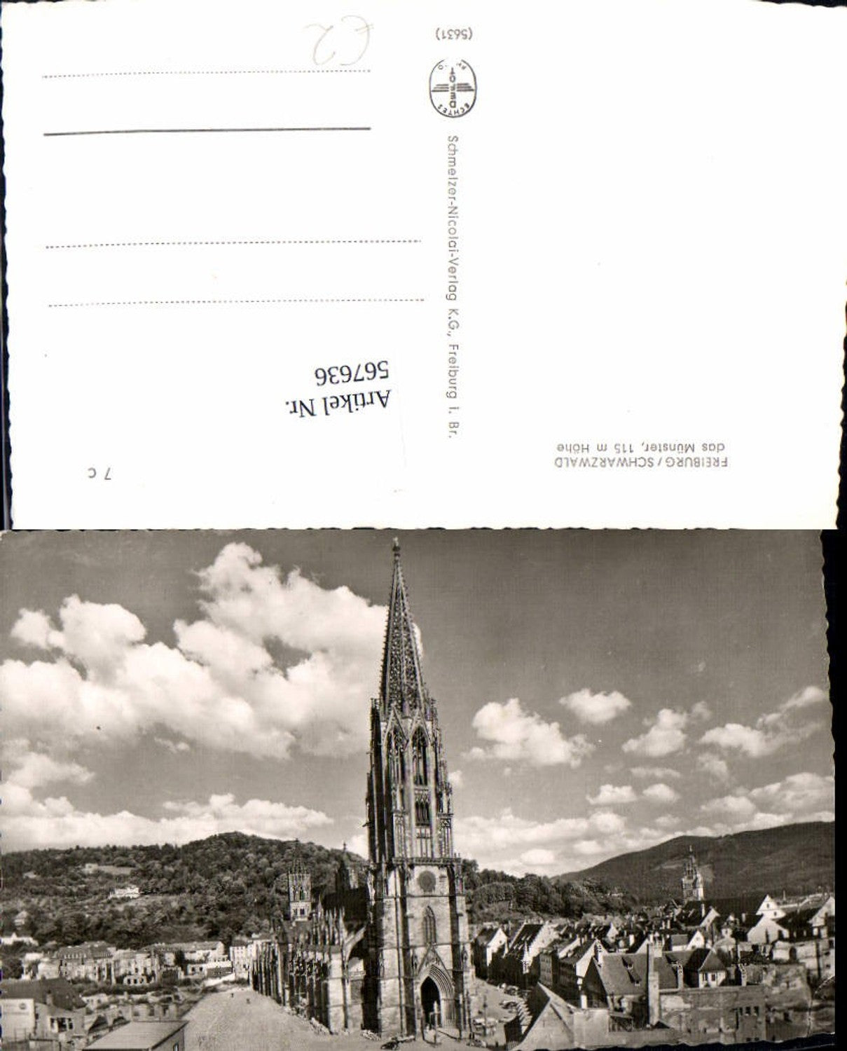 567636,Foto Ak Freiburg Schwarzwald Das Münster