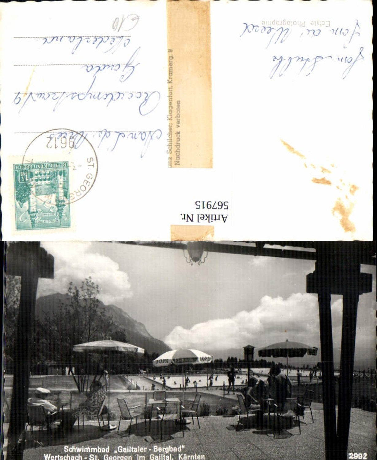 567915,Foto Ak Wertschach St Georgen i. Gailtal Nötsch im Gailtal Schwimmbad Bergbad