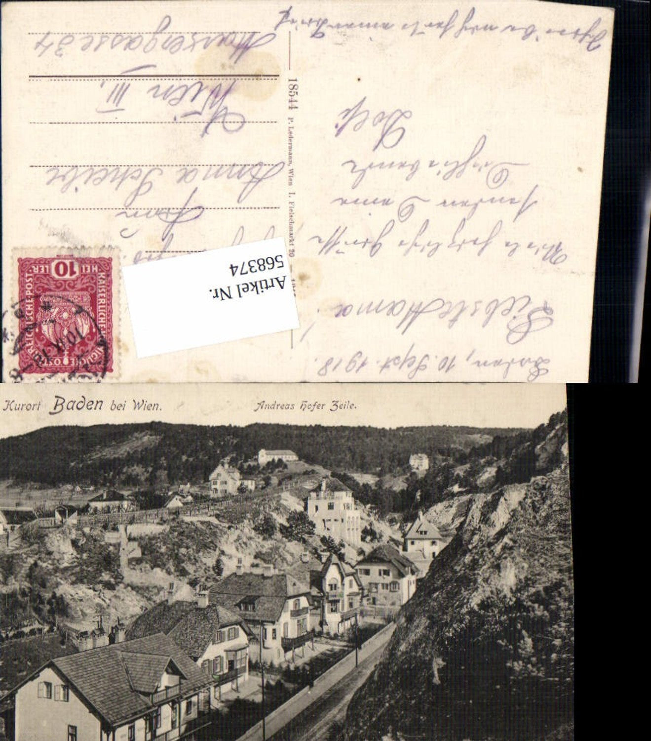 568374, Baden near Vienna Andreas Hofer Zeile pub Ledermann 18544